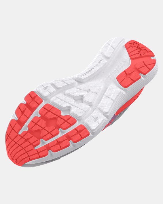 Girls' Grade School UA Surge 3 Slip Running Shoes in Gray image number 4